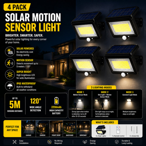 4pack wall outdoor pir motion - wall,